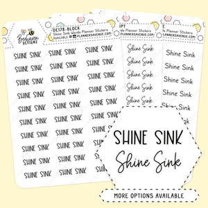 Shine Sink Script Planner Stickers