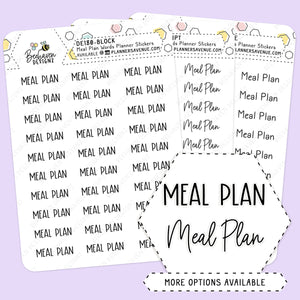 Meal Plan Script Planner Stickers