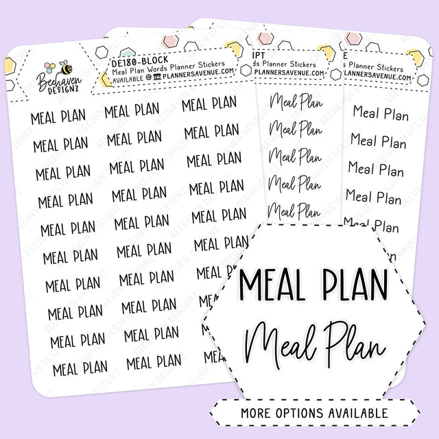 Meal Plan Script Planner Stickers