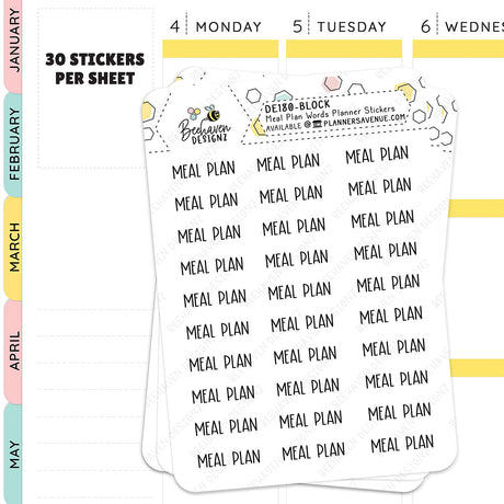 Meal Plan Stickers