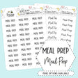Meal Prep Script Planner Stickers