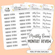 Monthly Review Script Stickers