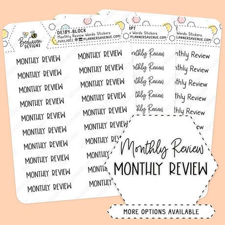 Monthly Review Script Stickers