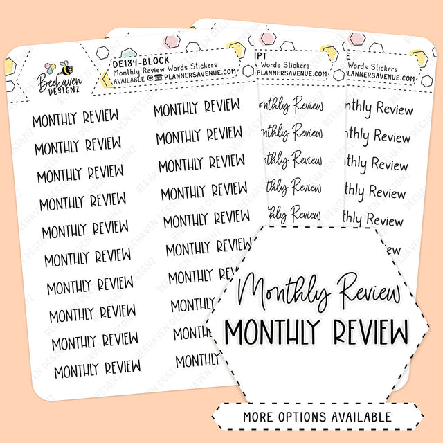 Monthly Review Script Stickers