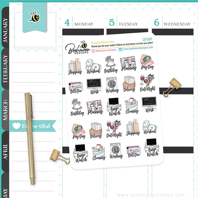 Everyday Planner Icon Sticker Sampler