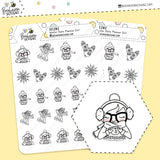 Winter Planner Girl Stickers