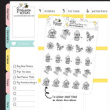 Winter Planner Girl Stickers