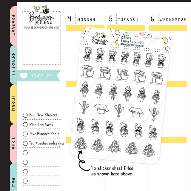 Baking Planner Girl Stickers