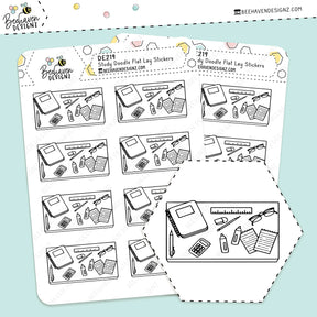 Study Doodle Flat Lay Stickers