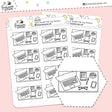 Work Doodle Flat Lay Planner Stickers