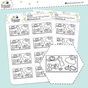 Workout Doodle Flat Lay Stickers