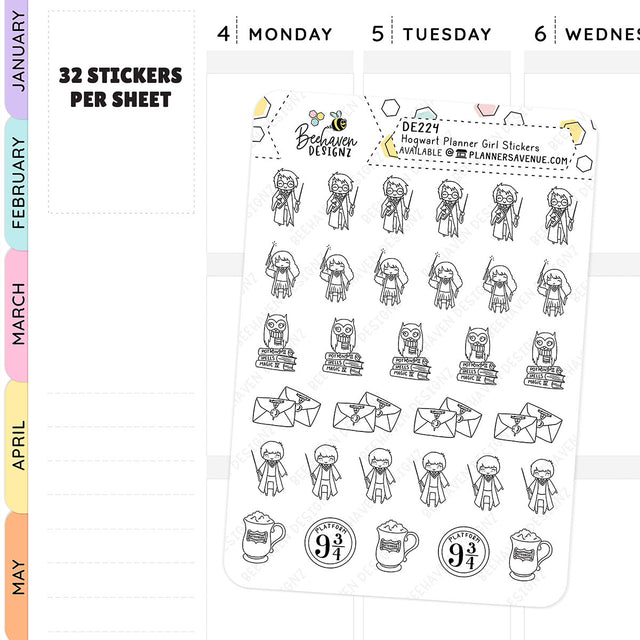 Hogwart Planner Girl Stickers