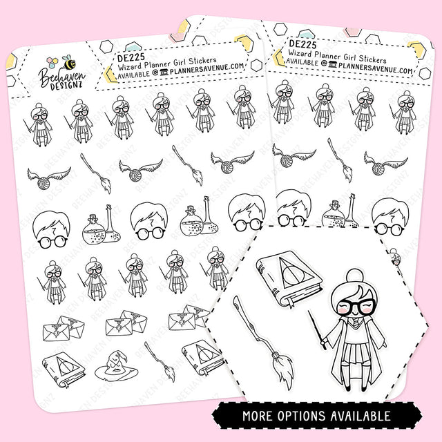 Wizard Planner Girl Stickers