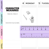 Sticker sizes sample Wizard Planner Girl Stickers