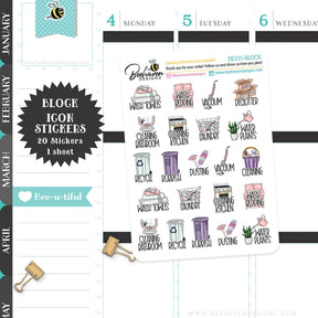 Cleaning Planner Icons Sticker Sampler