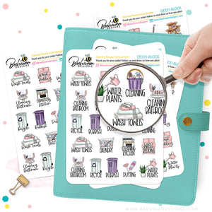 Cleaning Planner Icons Sticker Sampler