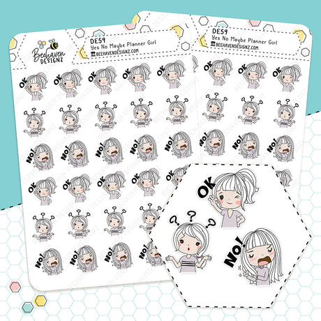 Yes No Maybe Planner Girl Stickers