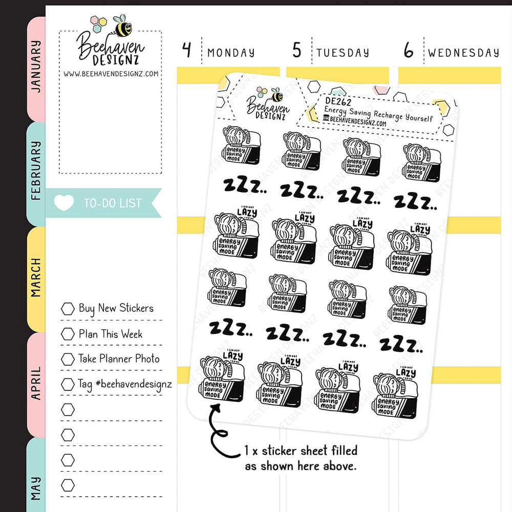 Energy Sleeping Planner Stickers