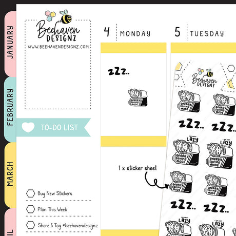 Energy Sleeping Planner Stickers