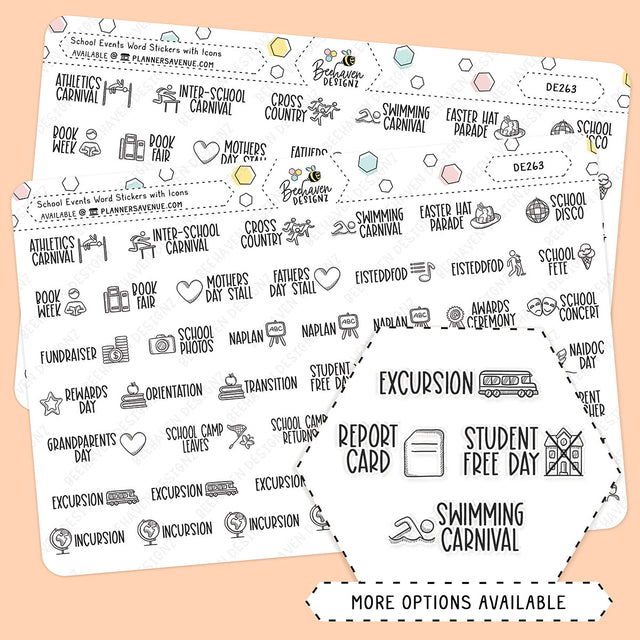 School Events Script Icon Stickers