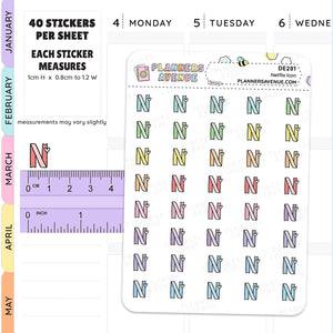 Netflix Mini Icon Rainbow Plainner Stickers