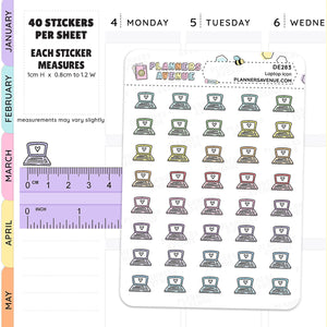 Laptop Mini Icon Planner Stickers in rainbow colours
