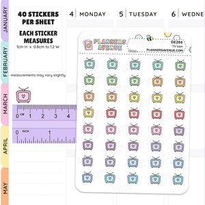 Rainbow TV Mini Icon Planner Stickers
