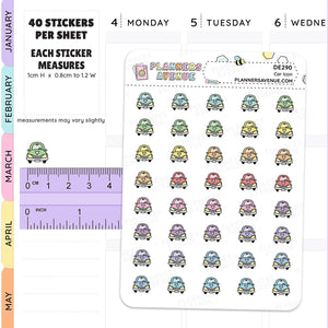 Rainbow Car Mini Icons Planner Stickers