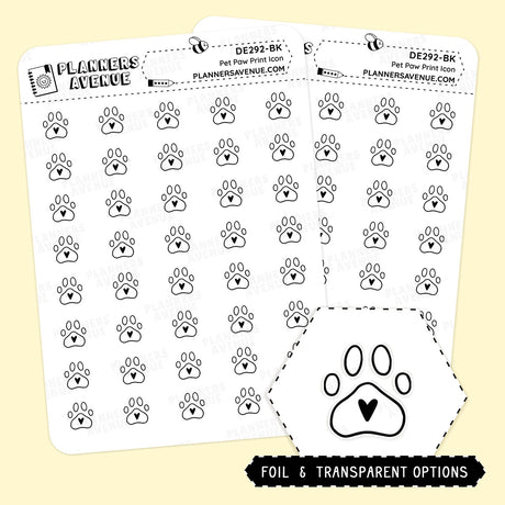 Foiled Pet Paw Mini Icons Stickers