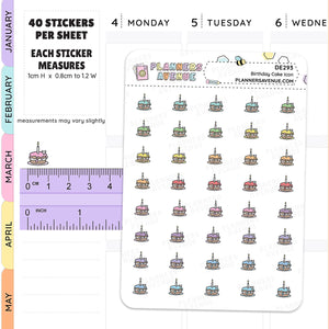 Rainbow Cake Mini Icon Planner Stickers