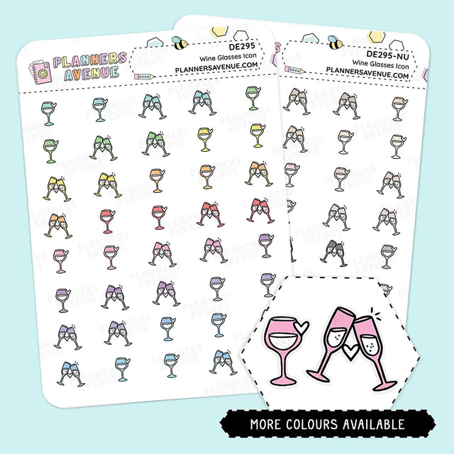 Wine Glasses Mini Icons Stickers