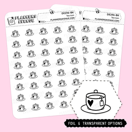 Foiled Tea Mini Icon Stickers