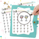 Wine Glass Mini Icons Stickers