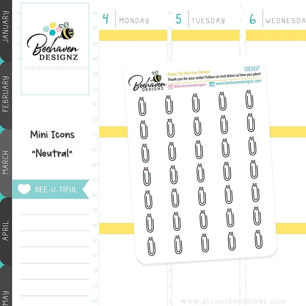 Paper Clip Mini Icons Stickers