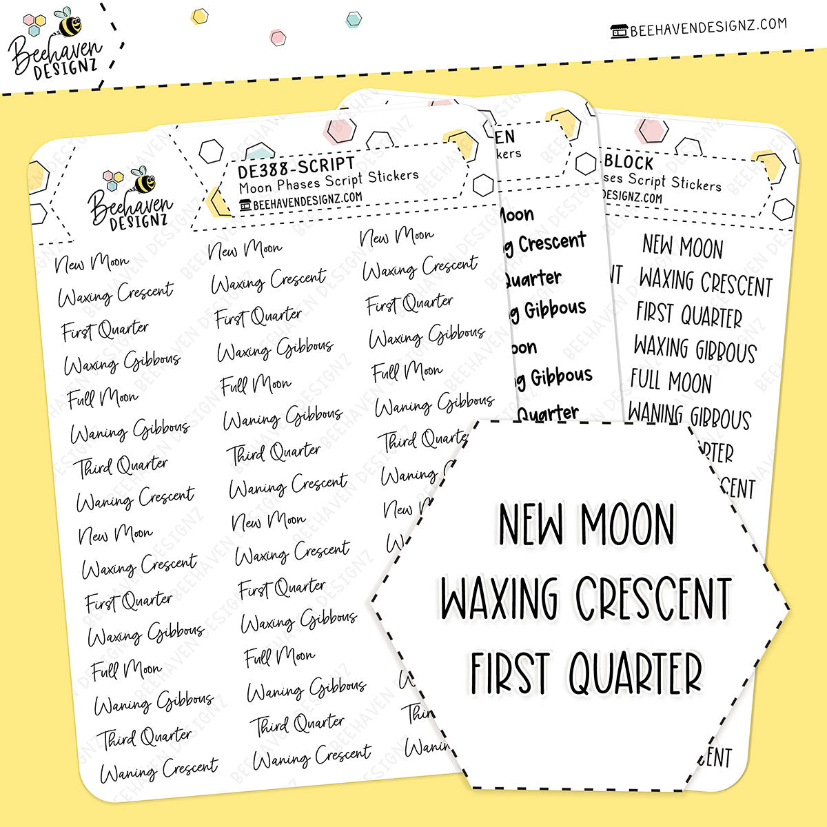 Moon Phases Moon Stickers Galaxy Stickers Bujo Stickers Planner Stickers 