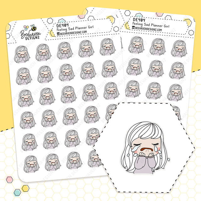 Sad Planner Girl Stickers