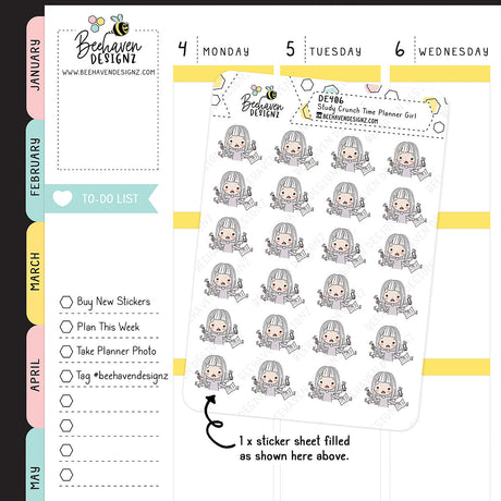Study Planner Girl Stickers