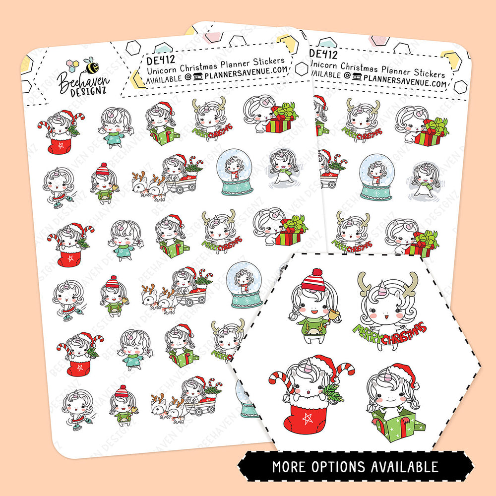 Unicorn Christmas Stickers