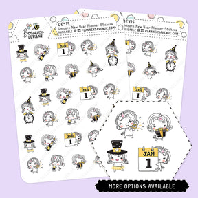 Unicorn New Year Stickers