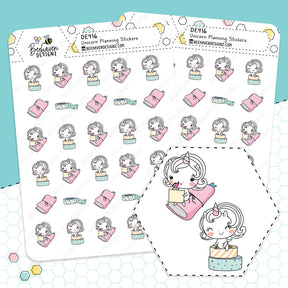 Unicorn Planning Doodle Stickers