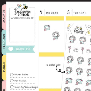 Unicorn Sewing Doodle Planner Stickers