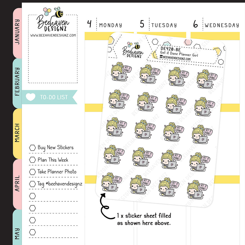 Get It Done Planner Girl Stickers