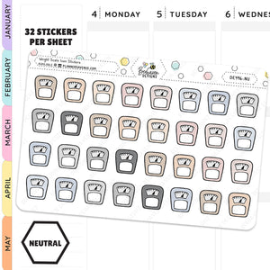 Neutral Weight Scale Tracker Planner Stickers
