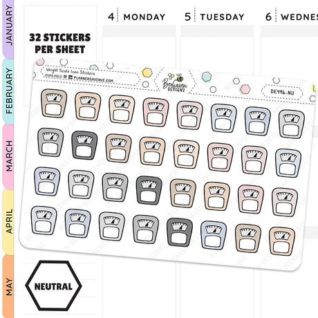 Neutral Weight Scale Tracker Planner Stickers