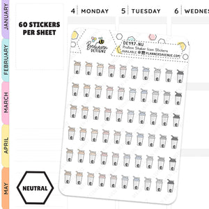 Neutral Protein Shaker Icon Planner Stickers