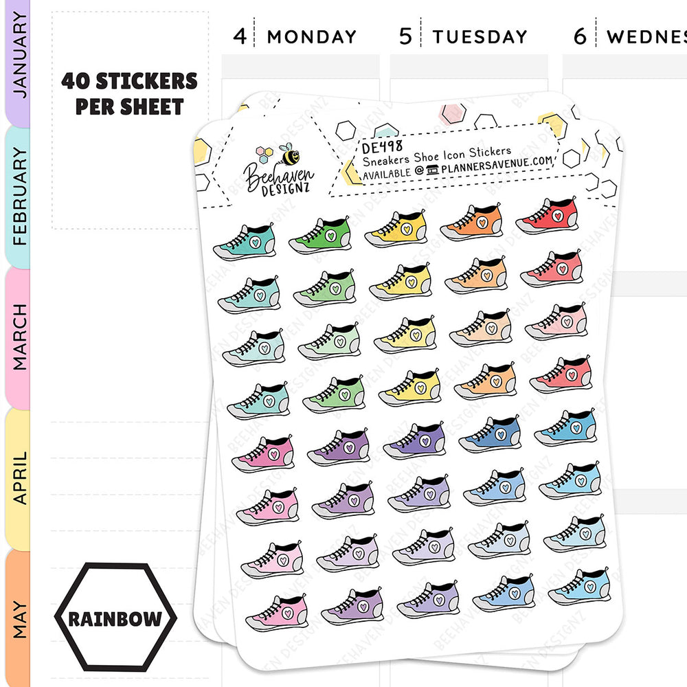 Rainbow Sneakers Shoe Icon Planner Stickers