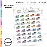 Rainbow Sneakers Shoe Icon Planner Stickers