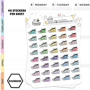 Rainbow Sneakers Shoe Icon Planner Stickers