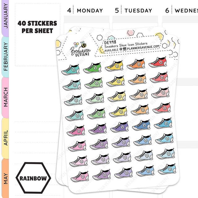 Rainbow Sneakers Shoe Icon Planner Stickers