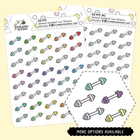 Workout Dumbbell Icon Planner Stickers